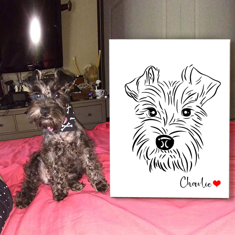 Personalized Pet Portrait Photo Canvas Prints Wall Art Dog Memorial Canvas Painting - The Pet Pillow