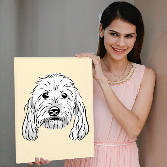 Personalized Pet Portrait Photo Canvas Prints Wall Art Dog Memorial Canvas Painting - The Pet Pillow