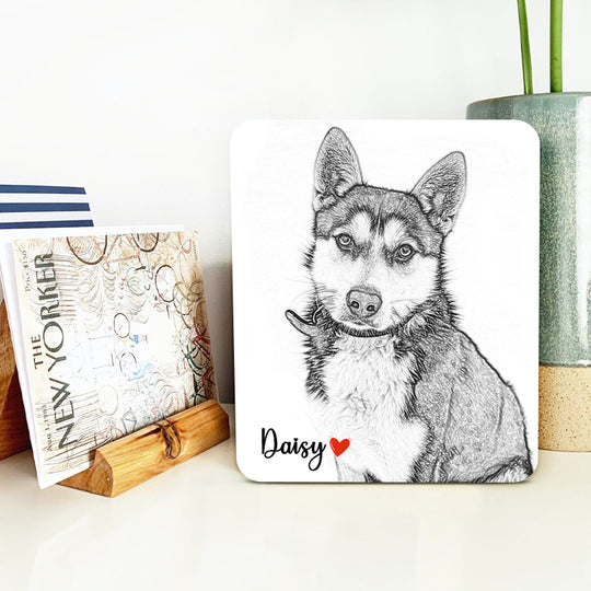 Custom Pet Portrait Sketch Canvas Painting Prints Wall Art for Living Room - The Pet Pillow