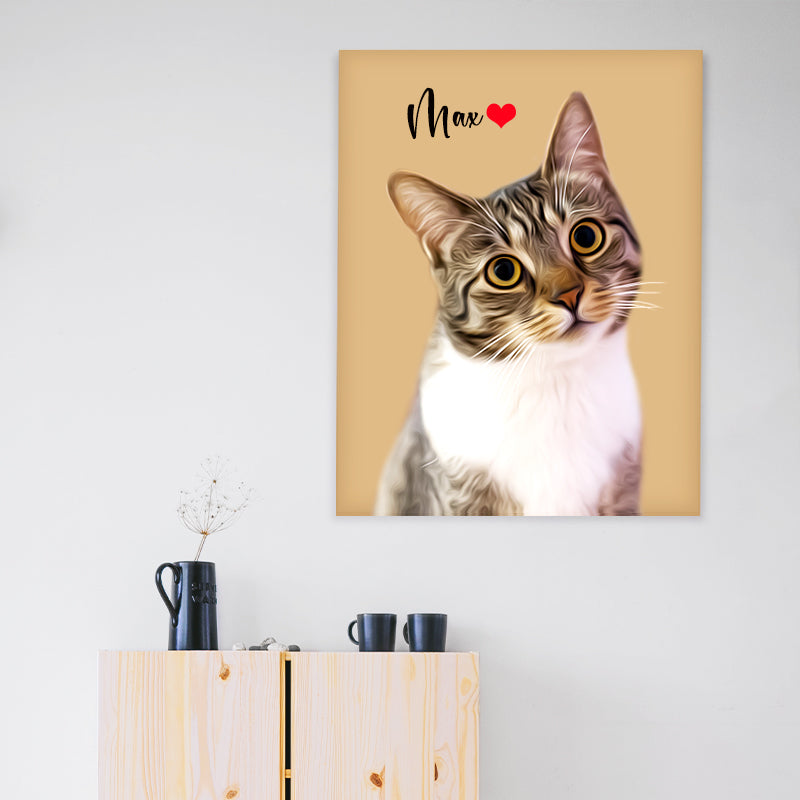 Customized Pet Portraits Canvas Wall Art Oil Painting Personalized Dog Memorial Gift - The Pet Pillow