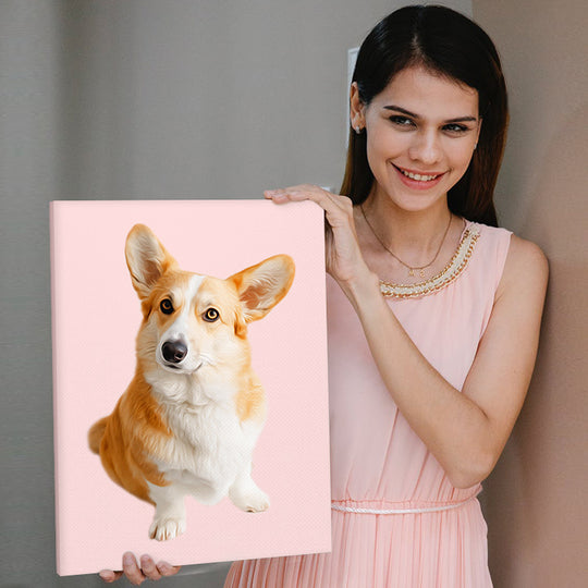 Customized Pet Portraits Canvas Wall Art Oil Painting Personalized Dog Memorial Gift - The Pet Pillow