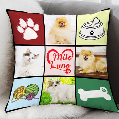Personalized Pet Throw Pillows with Dog Portrait Customized Printed Pillow Gift Idea - The Pet Pillow