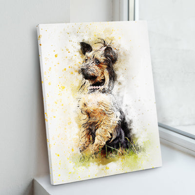 Personalized Watercolor Pet Portraits Canvas Prints Art with Dog Photo for Home Decor - The Pet Pillow