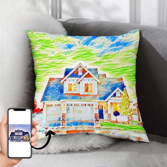 Custom Art Deco Throw Pillows Made from Yard Photo for Sofa,Couch,Cafe - The Pet Pillow