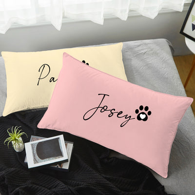 Custom Dog Pillows with Name on Them Personalized Paw Print Pillow for Pet Lovers - The Pet Pillow