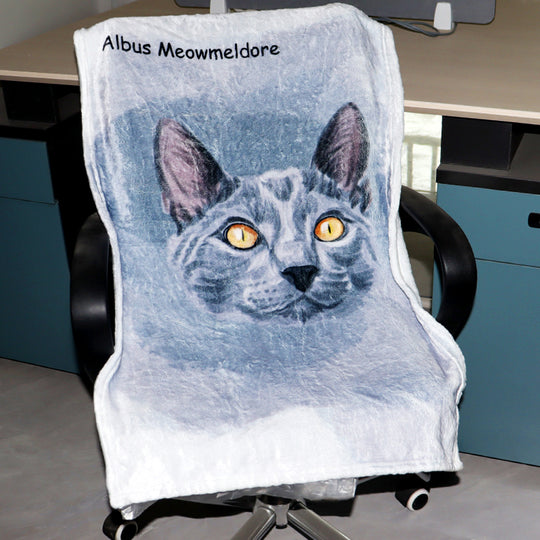 Personalized Pet Blanket with Dog Photo from Hand Drawn Pastel Pet Art Portrait - The Pet Pillow