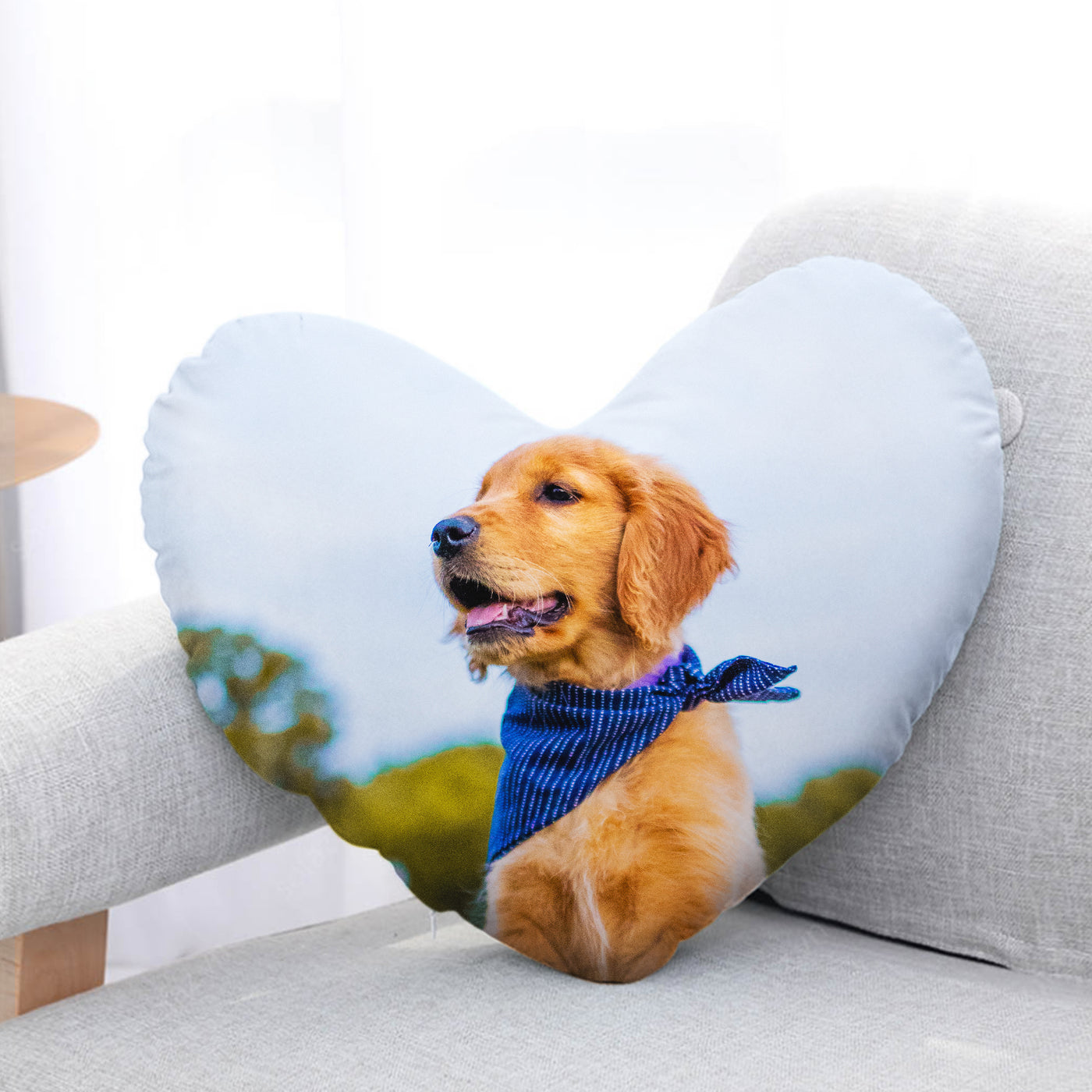 Personalized Dog Heart Shaped Throw Pillows Made from Original Pet Picture - The Pet Pillow