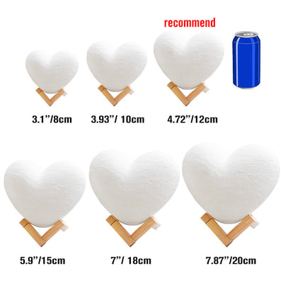 Personalized Heart Moon Lamp with Pet Picture Customized Night Light - The Pet Pillow
