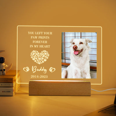 Custom Photo Night Light with Pet Portrait Personalized Pet Sympathy Gift for Loss of Pet - The Pet Pillow