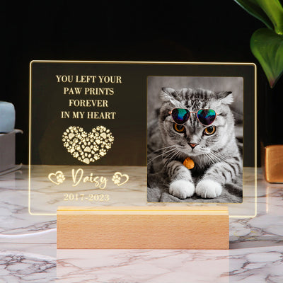 Custom Photo Night Light with Pet Portrait Personalized Pet Sympathy Gift for Loss of Pet - The Pet Pillow