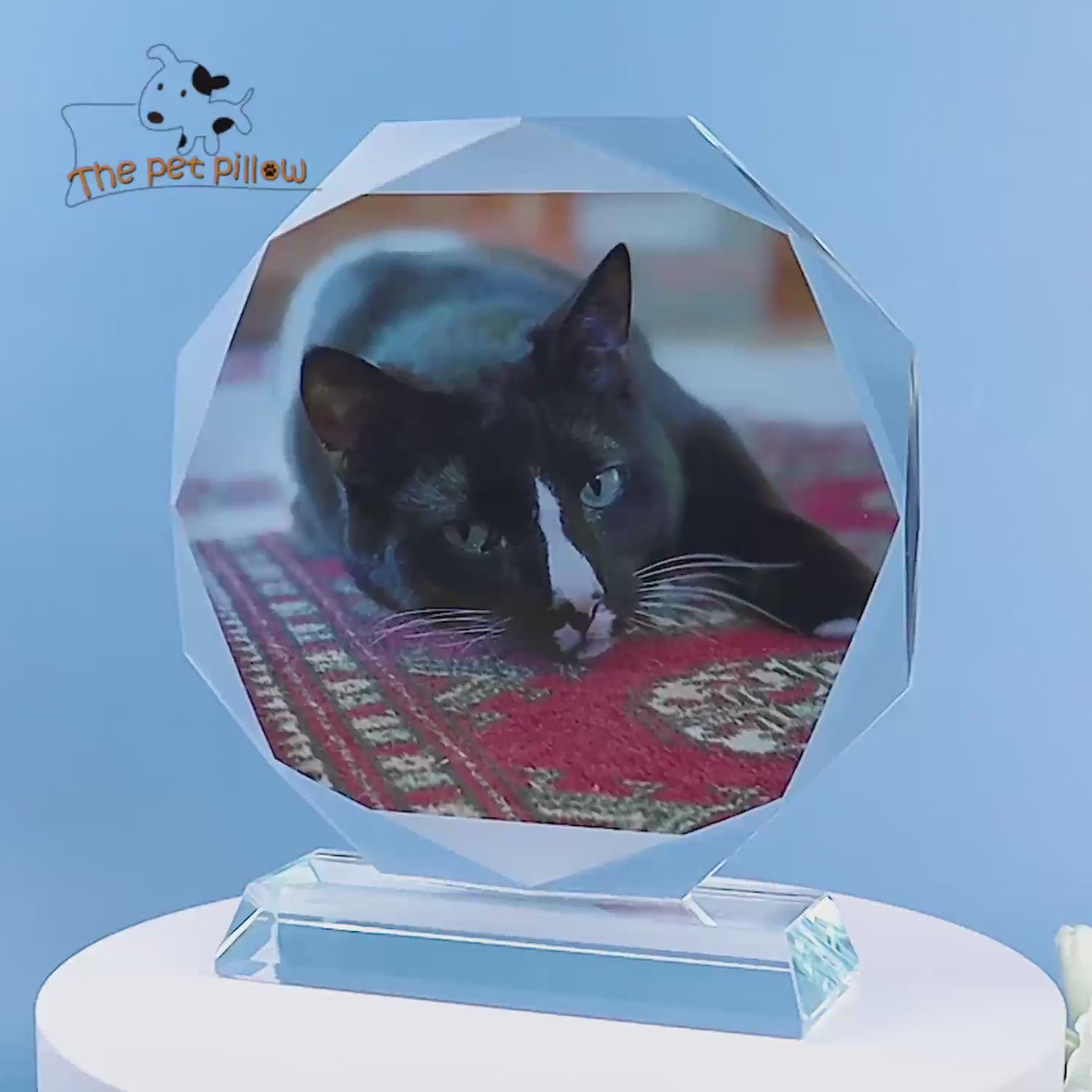 Round Crystal Etched Photo Ornaments Personalized Pet Glass Picture
