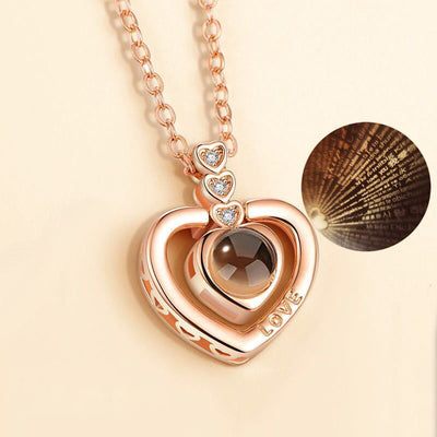 Three Hearts Shaped Custom Pet Projection Necklace - The Pet Pillow