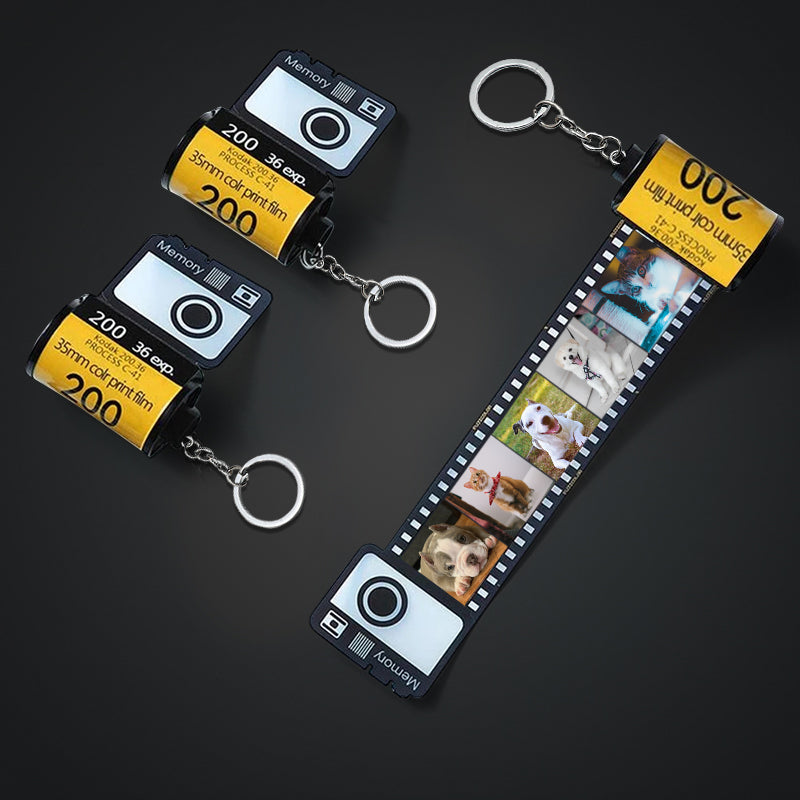 Personalised Keychain Photo Keychain Film Roll Custom Pet Film