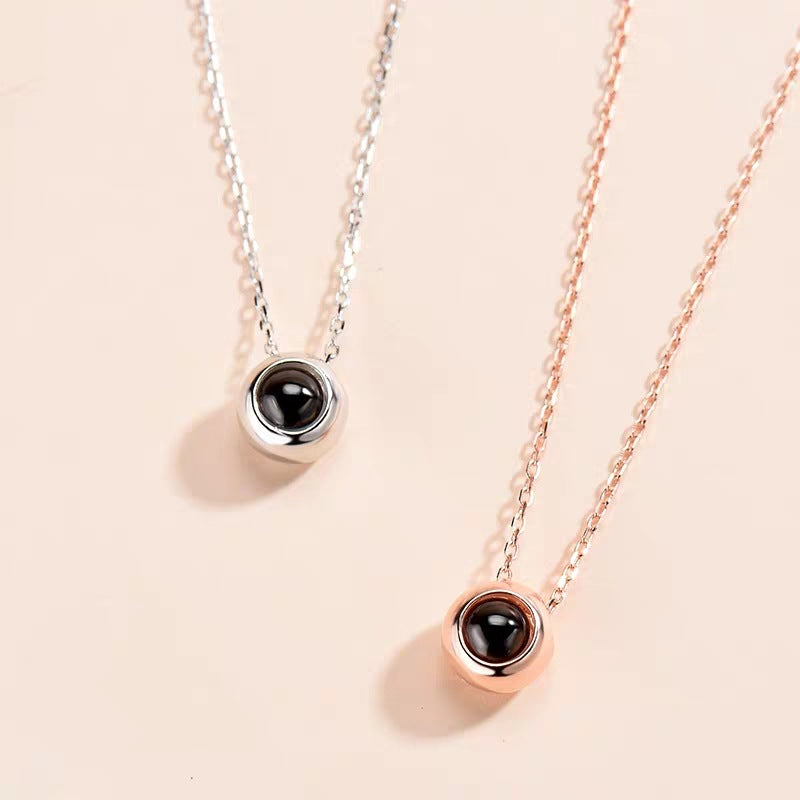 Round Shaped Custom Pet Projection Necklace - The Pet Pillow