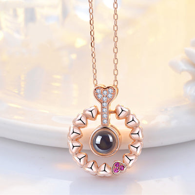 Multiple Hearts Custom Pet Projection Necklace - The Pet Pillow
