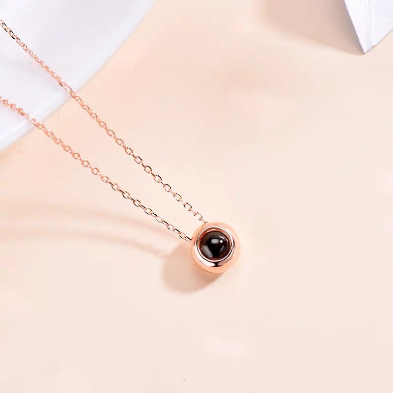 Round Shaped Custom Pet Projection Necklace - The Pet Pillow