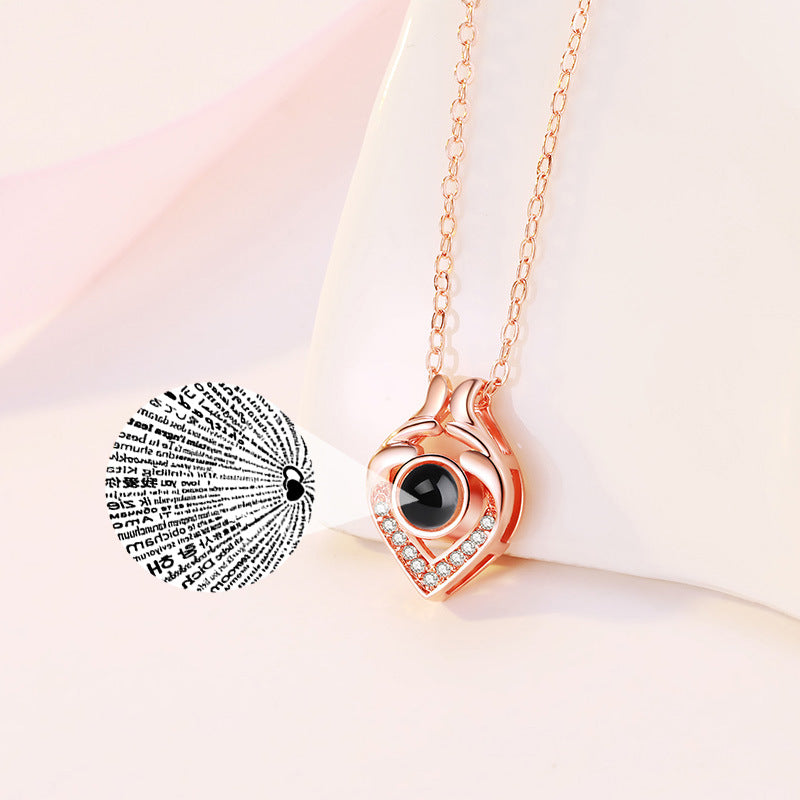 Little Heart Shaped Custom Pet Projection Necklace - The Pet Pillow