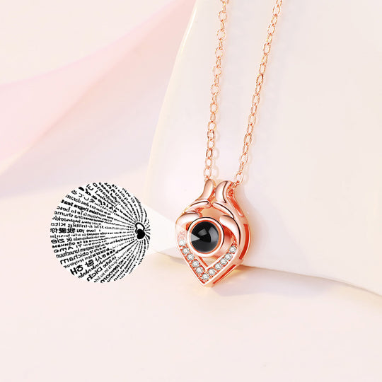 Little Heart Shaped Custom Pet Projection Necklace - The Pet Pillow