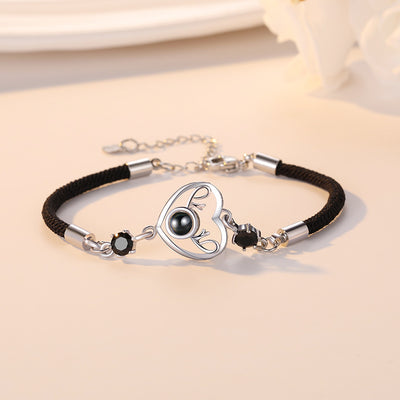 Heart with antlers Custom Pet Projection Bracelet - The Pet Pillow