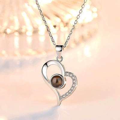 Unique Heart Shaped Custom Pet Projection Necklace - The Pet Pillow