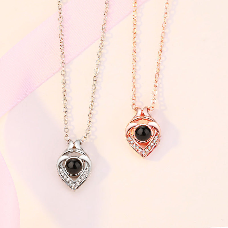 Little Heart Shaped Custom Pet Projection Necklace - The Pet Pillow