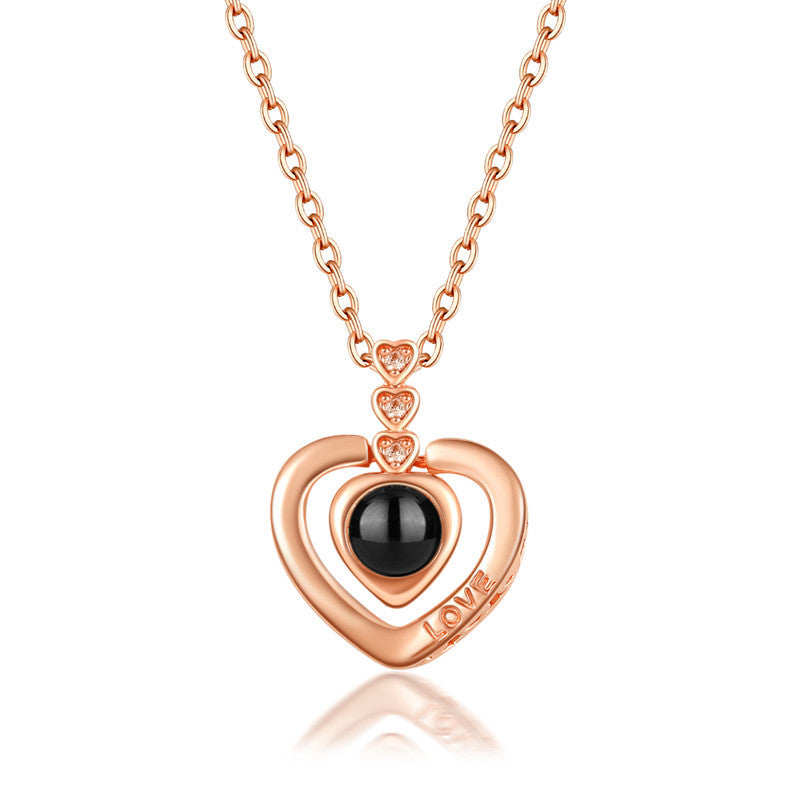 Three Hearts Shaped Custom Pet Projection Necklace - The Pet Pillow