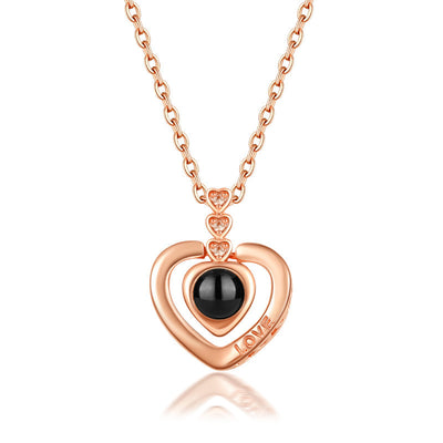 Three Hearts Shaped Custom Pet Projection Necklace - The Pet Pillow