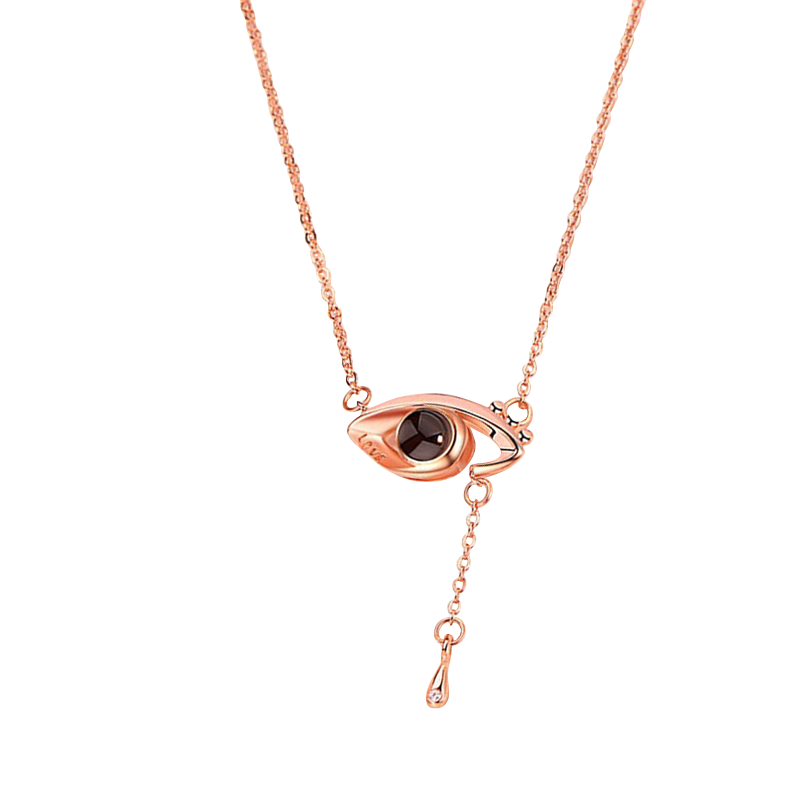 Eye Shaped Custom Pet Projection Necklace - The Pet Pillow