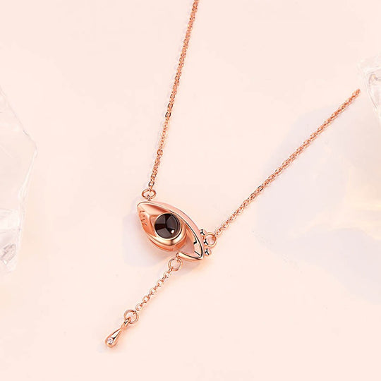 Eye Shaped Custom Pet Projection Necklace - The Pet Pillow