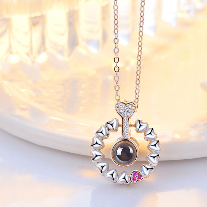 Multiple Hearts Custom Pet Projection Necklace - The Pet Pillow