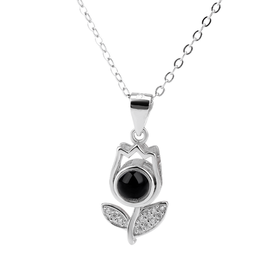 Rose Flower Custom Pet Projection Necklace - The Pet Pillow