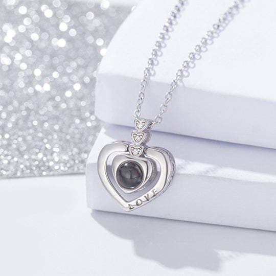 Three Hearts Shaped Custom Pet Projection Necklace - The Pet Pillow