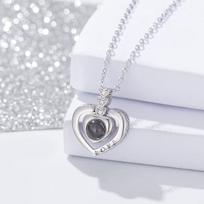 Three Hearts Shaped Custom Pet Projection Necklace - The Pet Pillow