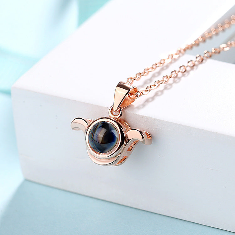 12 constellations Shaped Custom Pet Projection Necklace - The Pet Pillow