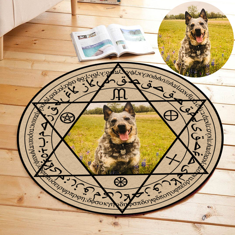 Custom Pet Photo Round Magic Array Rug - The Pet Pillow