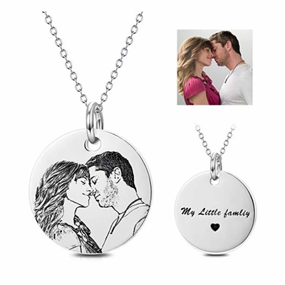 Custom Pet Photo Round Necklace Pendant-925 Sterling Silver - The Pet Pillow