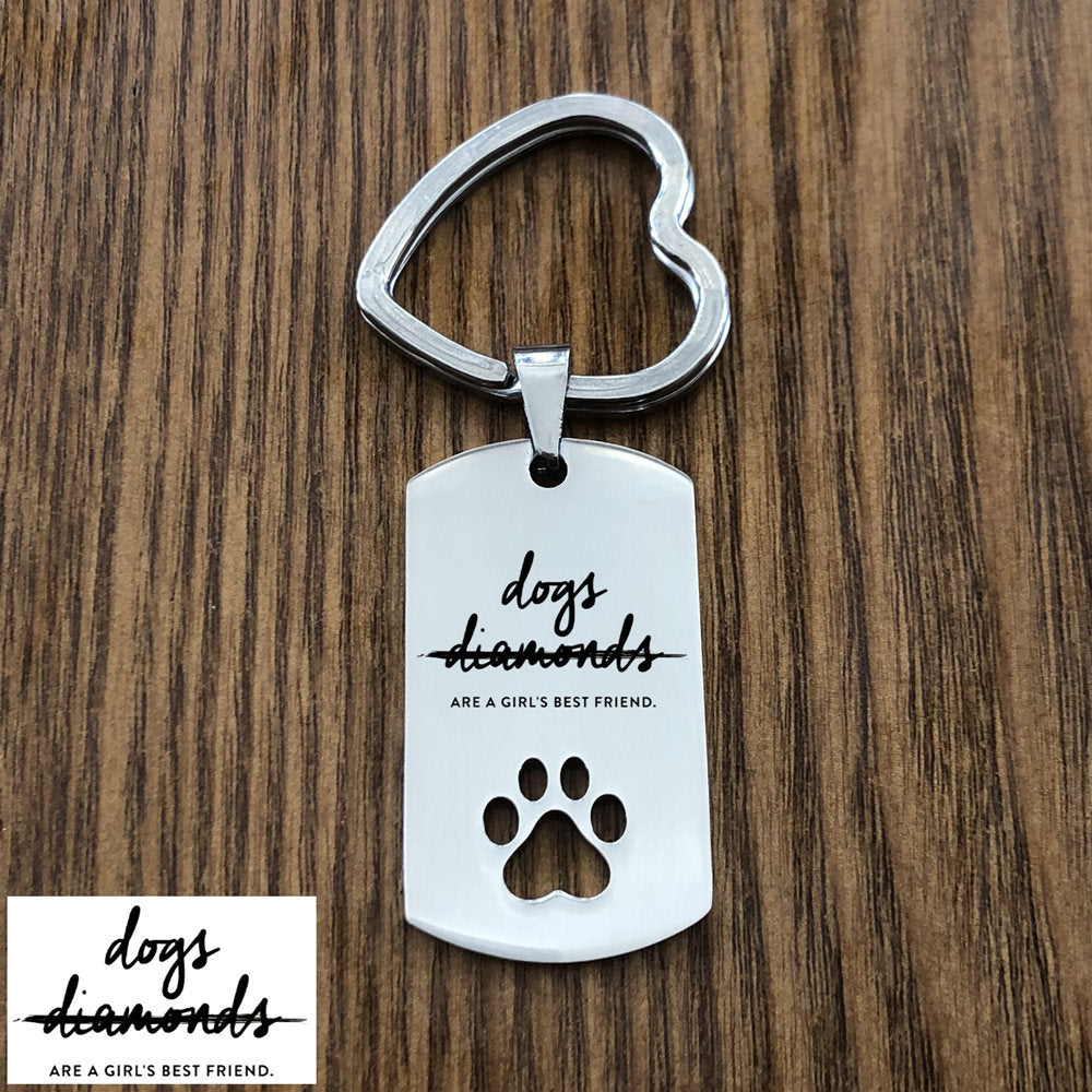 Custom Your Pet Photo Stainless Steel Keychain with Engraved Name/Date - The Pet Pillow