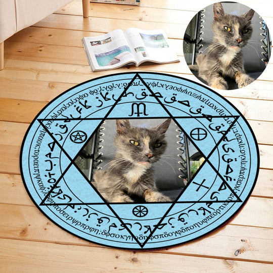 Custom Pet Photo Round Magic Array Rug - The Pet Pillow