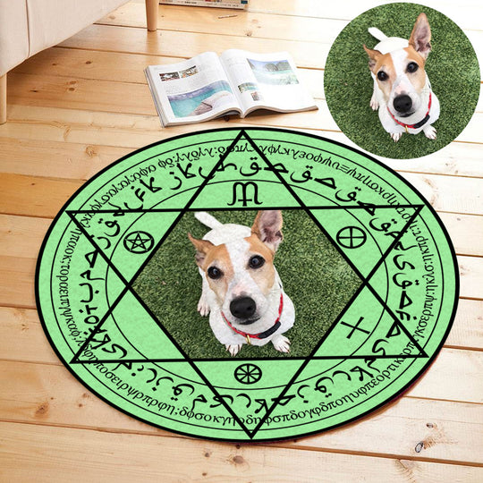 Custom Pet Photo Round Magic Array Rug - The Pet Pillow