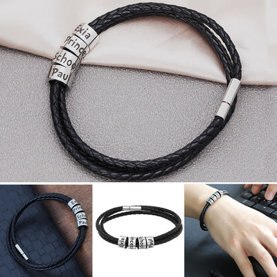 Custom Fashion Braided Adjustable Engraved Men Bracelet - The Pet Pillow