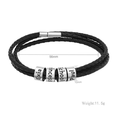 Custom Fashion Braided Adjustable Engraved Men Bracelet - The Pet Pillow