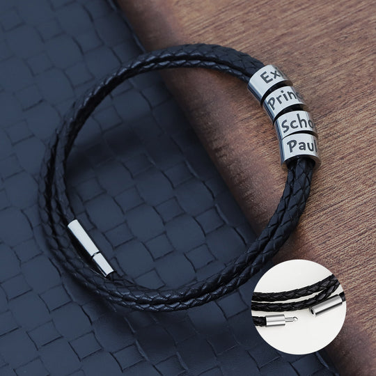 Custom Fashion Braided Adjustable Engraved Men Bracelet - The Pet Pillow