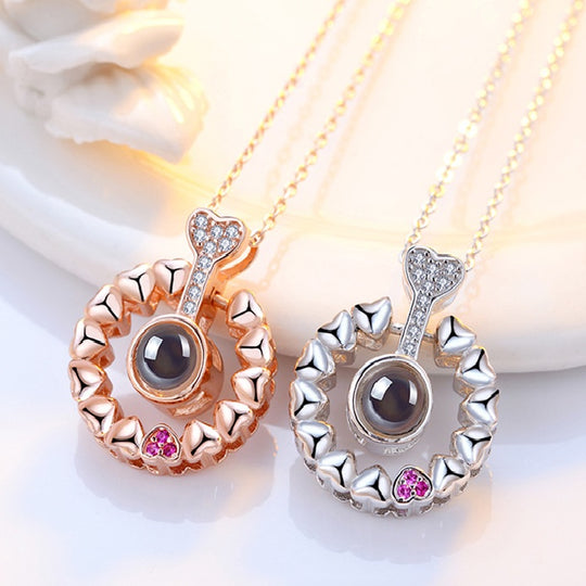 Multiple Hearts Custom Pet Projection Necklace - The Pet Pillow