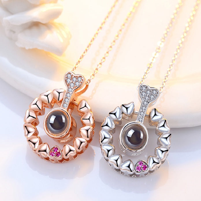 Multiple Hearts Custom Pet Projection Necklace - The Pet Pillow