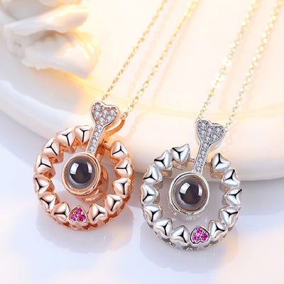 Multiple Hearts Custom Pet Projection Necklace - The Pet Pillow