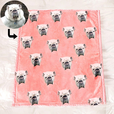 Custom Multi Pet Head Blanket from Original Pet Photo - The Pet Pillow