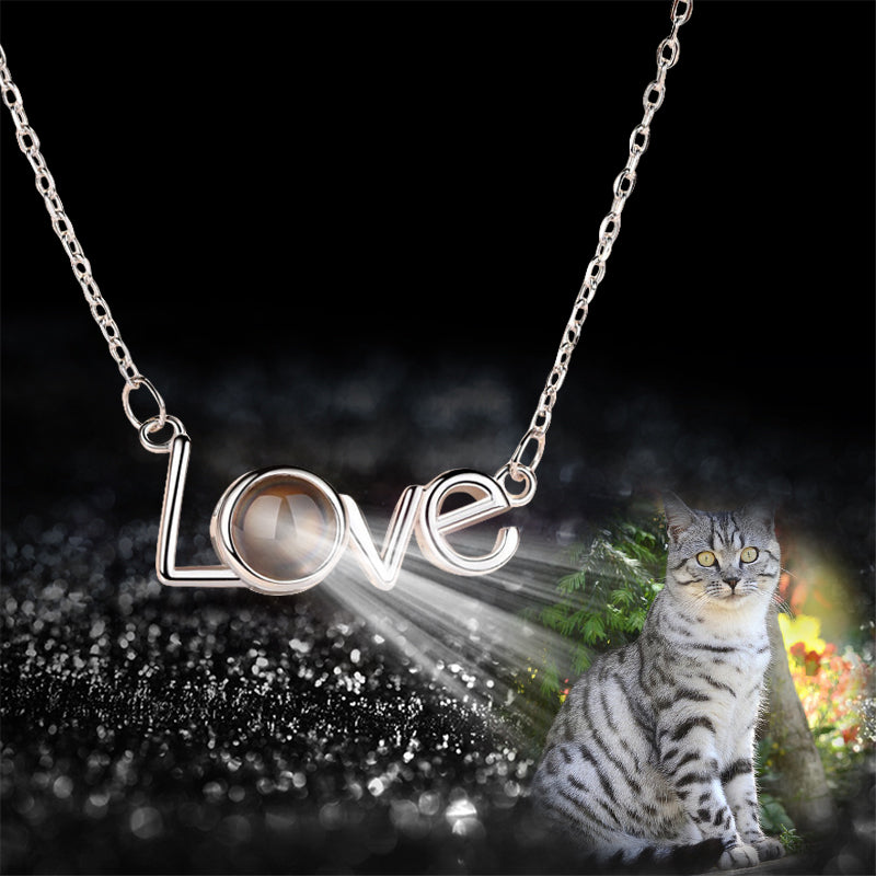 Love Words Custom Pet Projection Necklace - The Pet Pillow