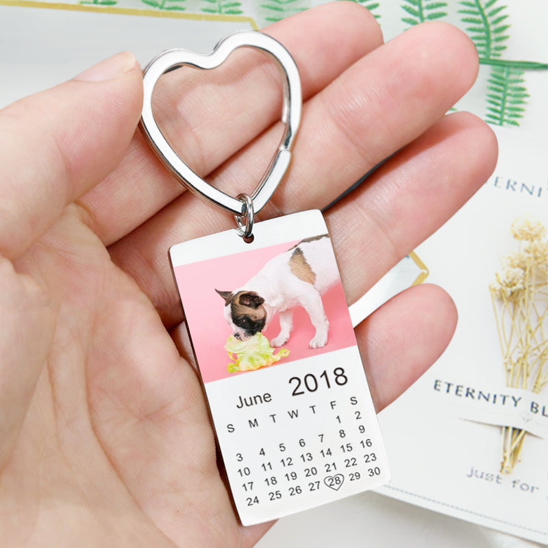 Custom Pets Original Photos and Calendar Keychains, Remember Special Days - The Pet Pillow