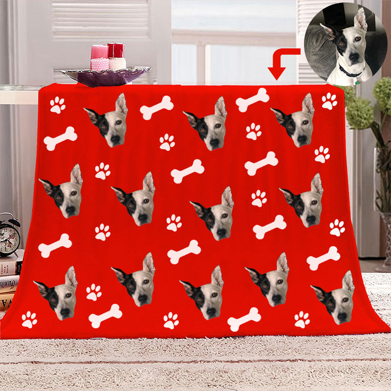 Customized Pet Multi-Head Blanket with Bones - The Pet Pillow