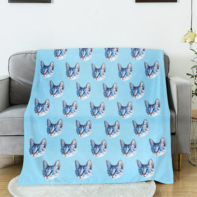 Custom Multi Pet Head Blanket from Original Pet Photo - The Pet Pillow